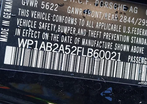 2015 Porsche Macan S z USA, uszkodzony, nr VIN WP1AB2A52FLB60021